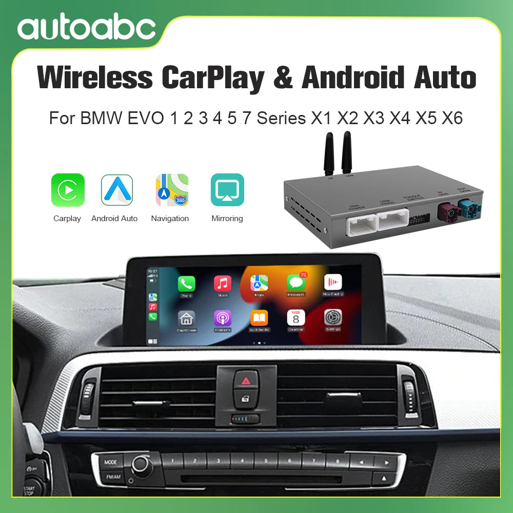 AUTOABC Wireless CarPlay for BMW EVO X5 F15 F85 X6 F16 F86 G01 2017-2019 with Android Mirror Link AirPlay Carplay Support Touch