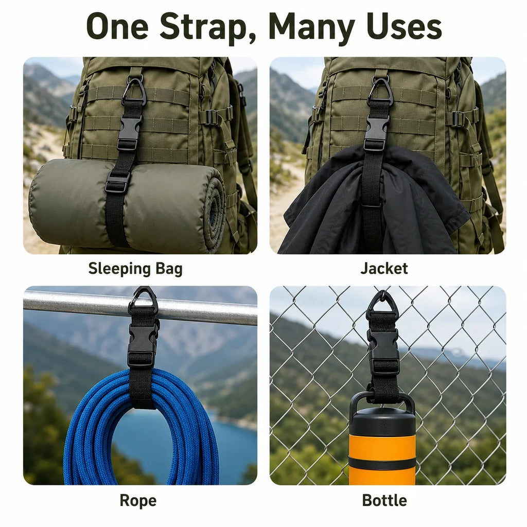 5/10/20Pcs Adjustable Luggage Strap Triangle Buckle Clip Strap Nylon Gear Packing Belt for Tent Camping Hiking Travel Storage