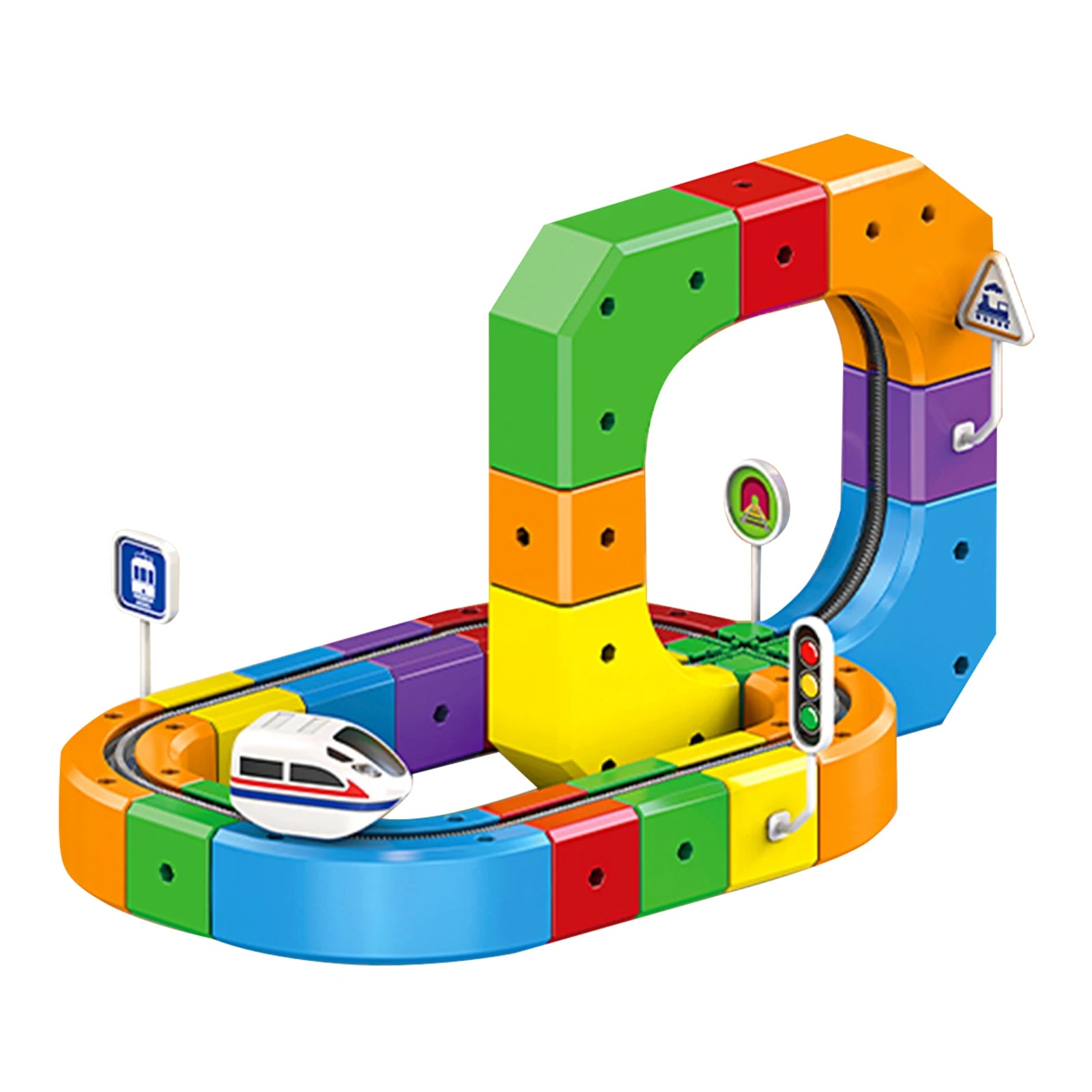133PCS Magical Track Train Car Children Educational Electric Magnetic Levitation Train Track Cube DIY Building Toy Birthday Gift