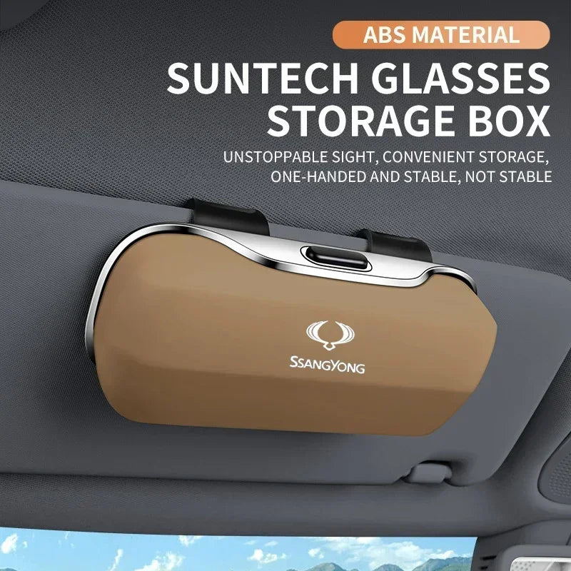 For Ssangyong torres Rexton musso Tivoli Korando stavic Accessories Car Visor Sunglasses Glasses Case Glasses Holder Clip Box
