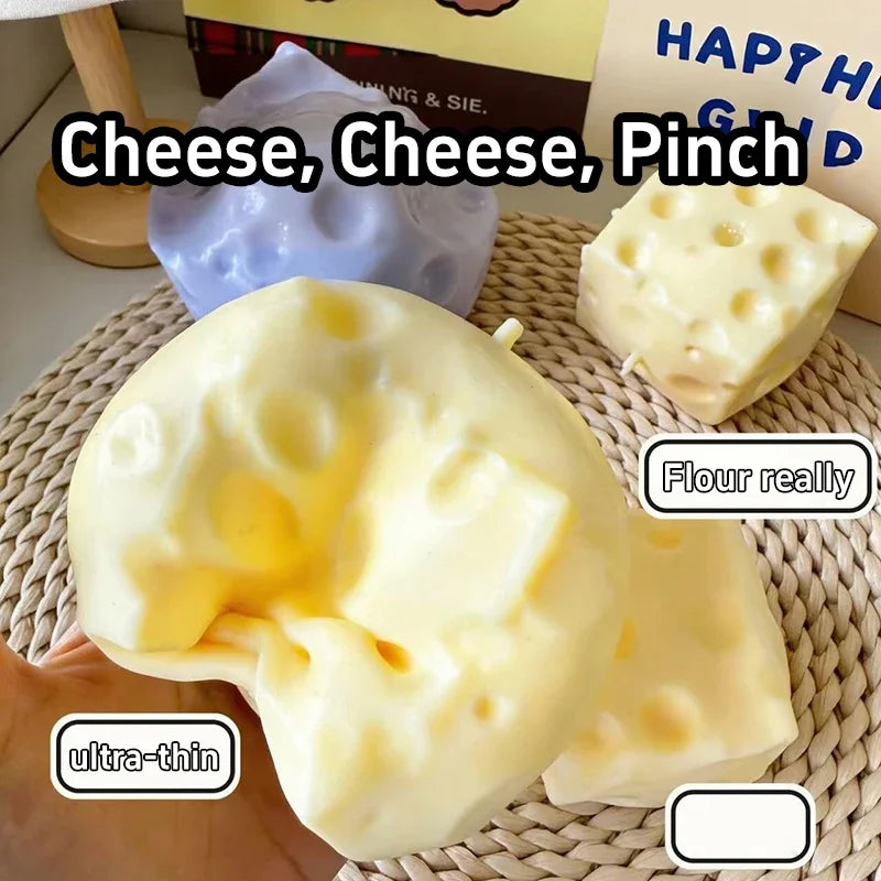 Simulation Ultrathin Cheese Pinch Pressure Ball Slow Rebound Soft Decompression Relieve Anxiety Office Home Decor Adult Gift