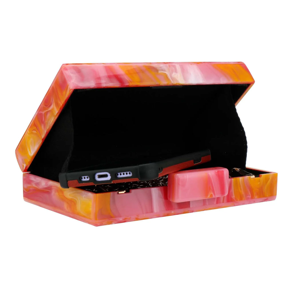 Marble Acrylic Handbag Luxury Box Clutch Fashion Evening Bag with Chain for Dinner Dress Purse Festival Wedding Party Shoulder Bags Gifts