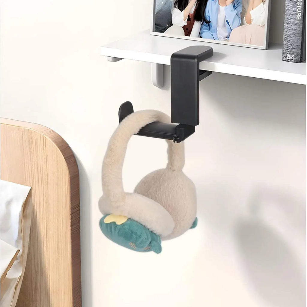 Pc Gaming Headphone Stand Headset Hook Holder, Hanger Mount with Adjustable 360 °   Rotating Arm Clamp, Desk Mount Universal Bag
