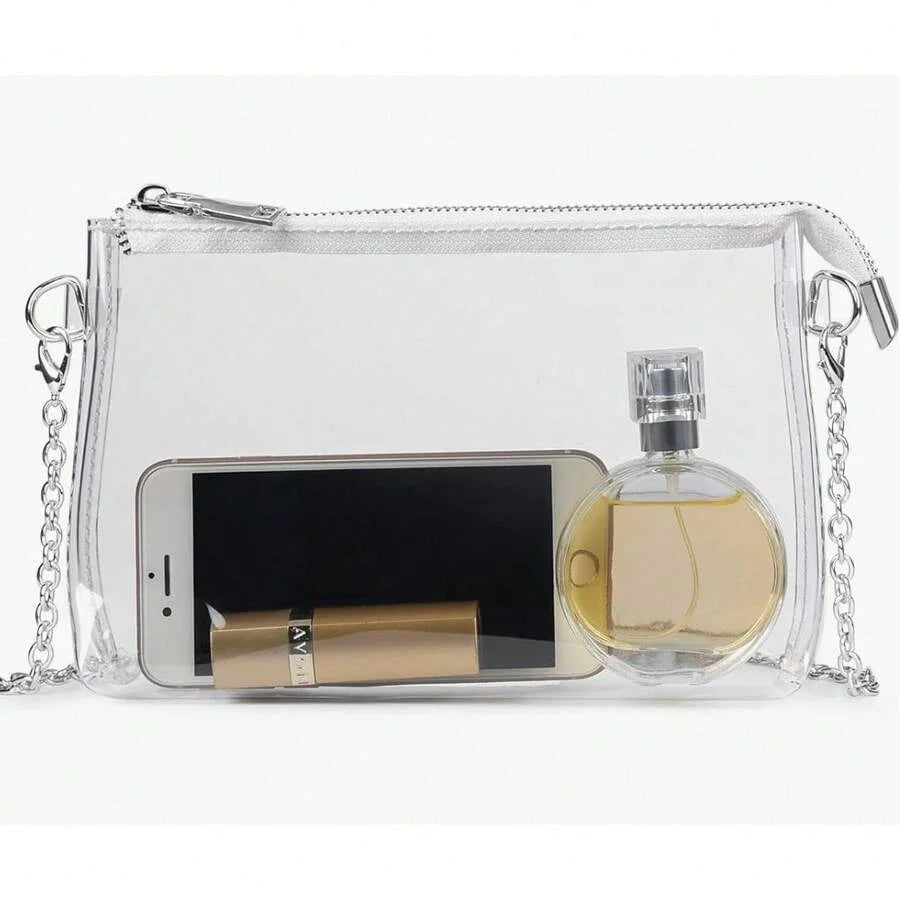 Transparent Envelope Shoulder Bag,Mini Bag Clear Pvc Adjustable Strap For Daily,  Clutch Clear Purse Crossbody Shoulder Bags Stadium Approved Bags