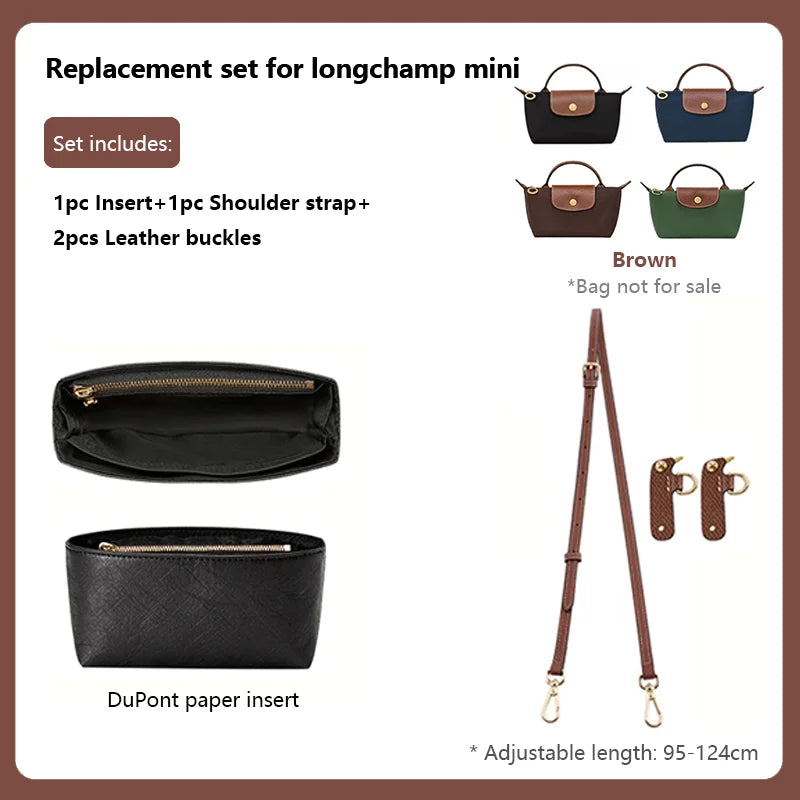 Leather Replacement Crossbody Bag Strap,Bag Shoulder Strap Fit for Longchamp Mini,Length-Adjustable Bag Strap,Bag Accessories