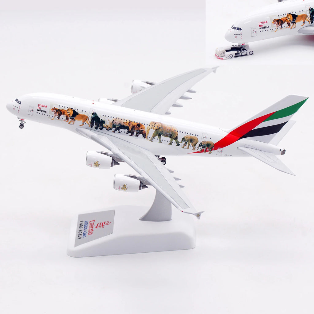 XB0011 Alloy Collectible Plane Gift Aviation 1:400 Emirates Airways Airbus A380 Diecast Aircraft Jet Model A6-EEI Tractor+Stand