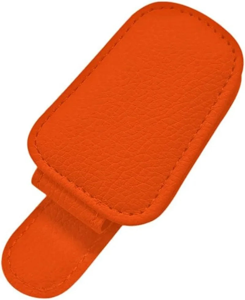 Auto Sun Visor Glasses Holder Magnetic PU Leather Clip Eyewear Card Receipt Organizer Car Interior Accessory