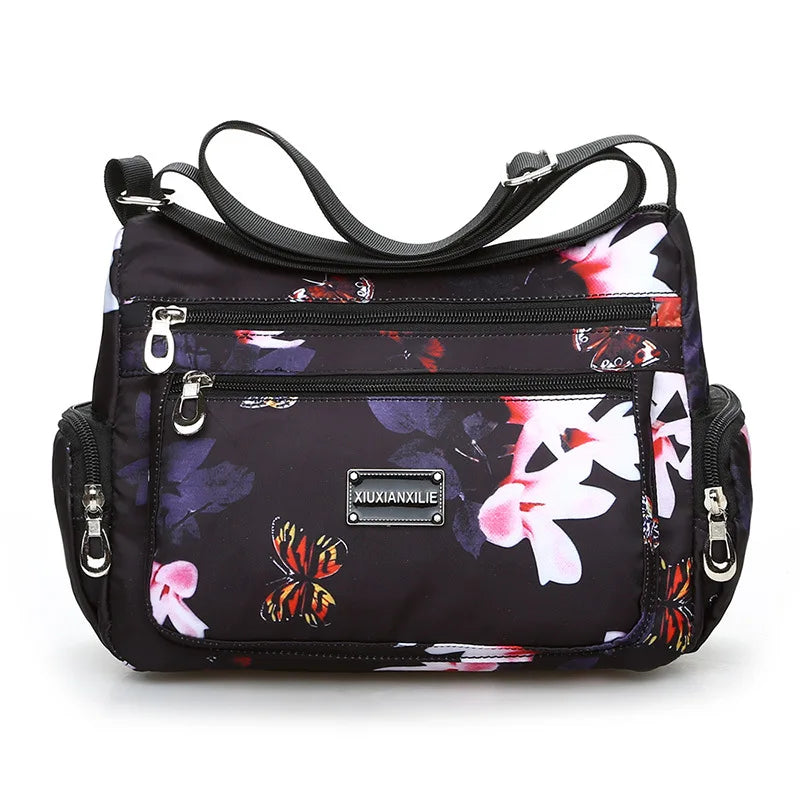 Lightweight Nylon Crossbody Bags for Women Multi-Pattern Shoulder Purses for Daily, Travel Casual Outings with Adjustable Straps
