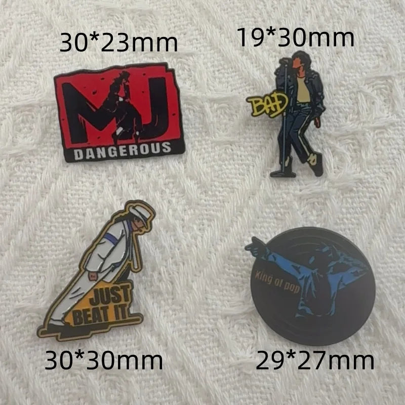 8pcs metal badge pin, king of pop music brooch, versatile bag decoration to give to friends