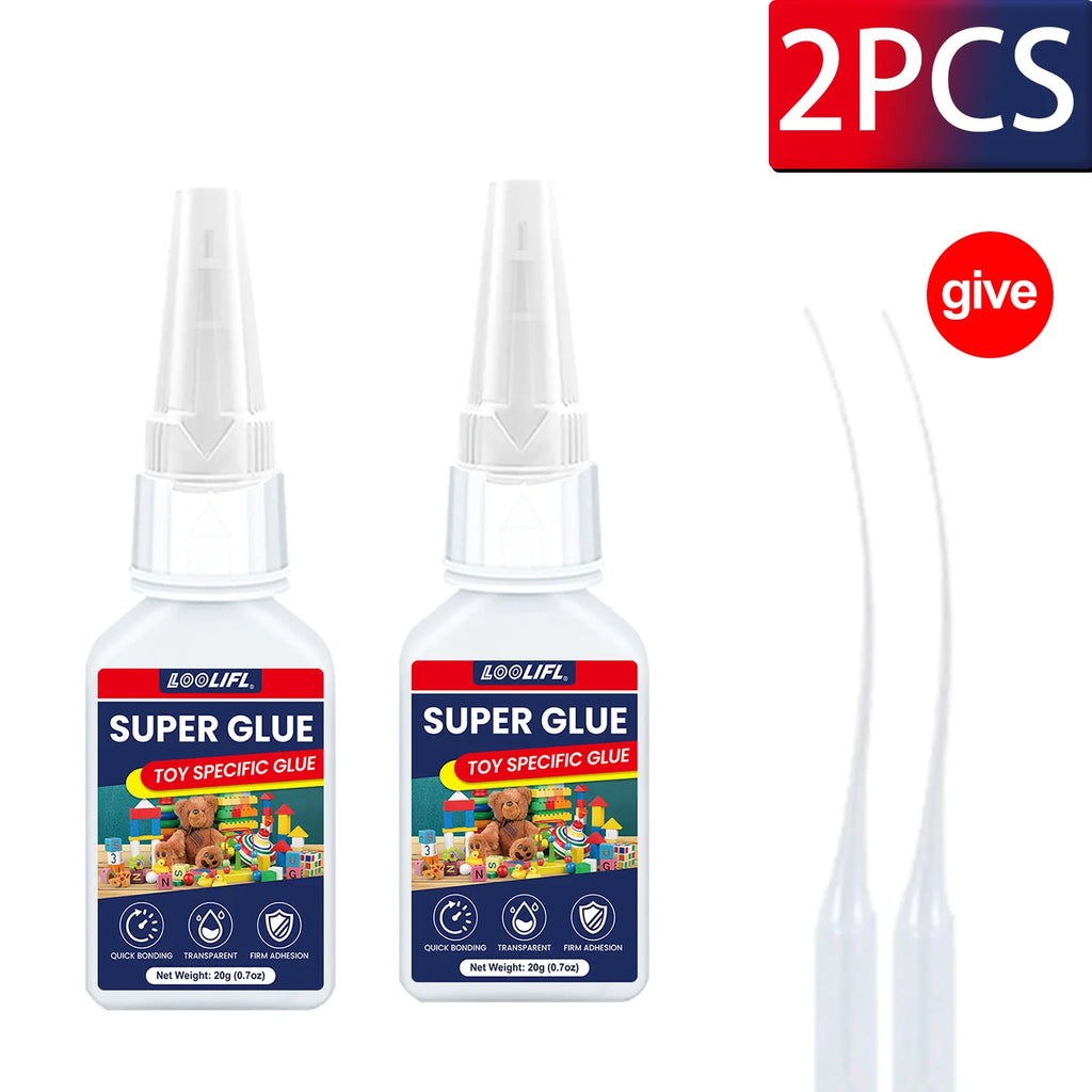 LOOLIFL 1-7PCS 20g Large Capacity Super Glue,Instant Quick Drying Cyanoacrylate Adhesive,Leather,Rubber, Glass,Wood,Metal