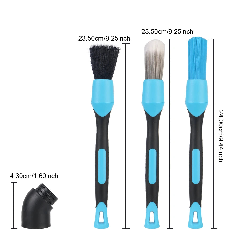 Wheel Rims Clean Brush Air Conditioner Air Outlet Cleaning Brushes 3PCS Elbow Sweeping Tools Car Interior Detail Cleaning Brush