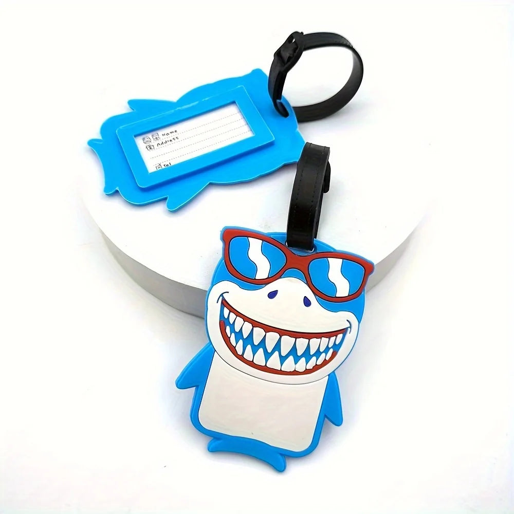 Cute Cartoon Shark Shape Luggage Tag,School Bag Baggage Bag Tag,Airport Station Anti-lost Tag,Travel Accessories