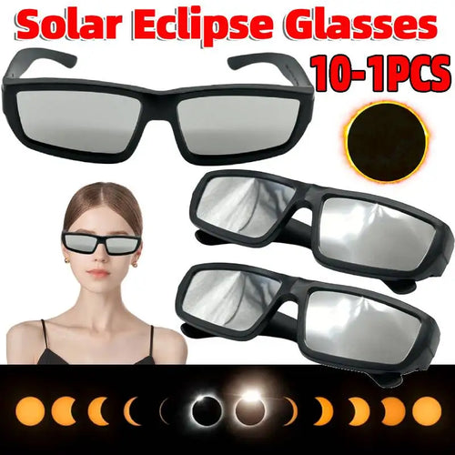 1-10 Pack Safe Shades Plastic Sunglasses Solar Eclipse Observation Glasses Solar Eclipse Viewing Glasses for Direct Sun View