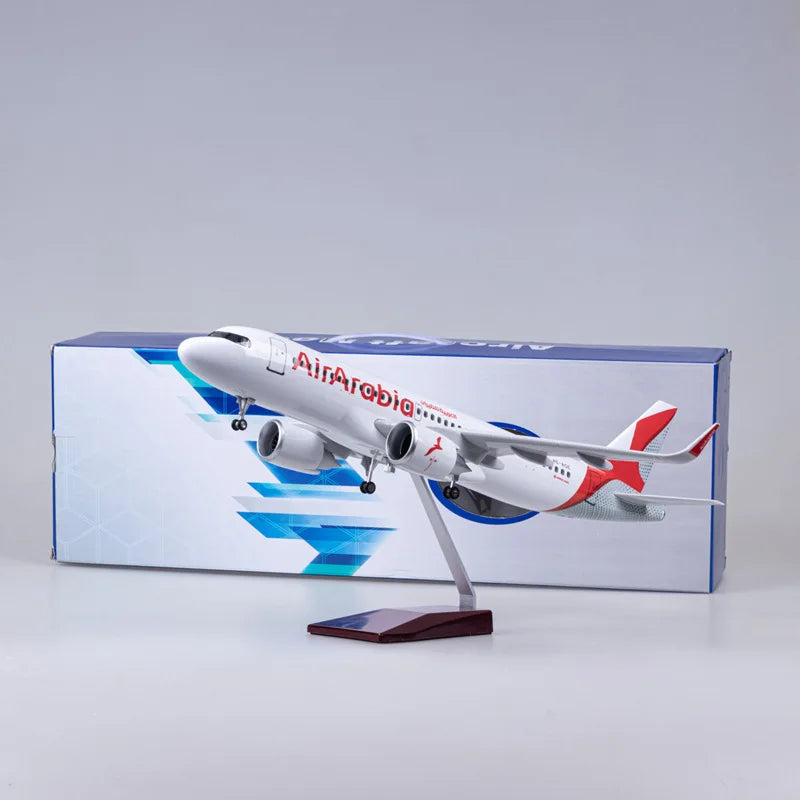 47cm Air Arabia A320 Airplane Model 1/80 Scale Resin Diecast Airplane Model  With Stand For Display Collection or Toy Plane Gift