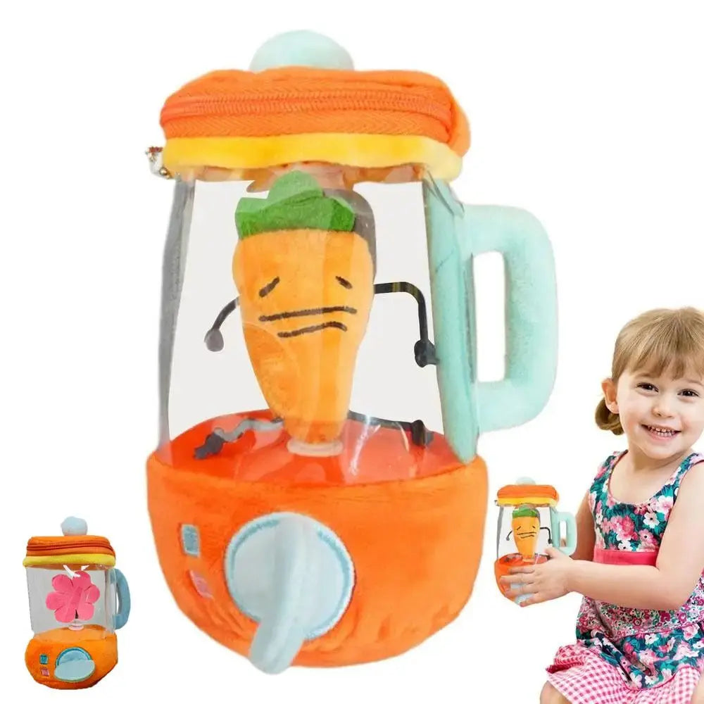 Cartoon Funny Carrot Juicer Plush Toy Drawstring Rotating Bag Pendants Carrot/Flower Blender Toy Stuffed Plush Toy Children Gift