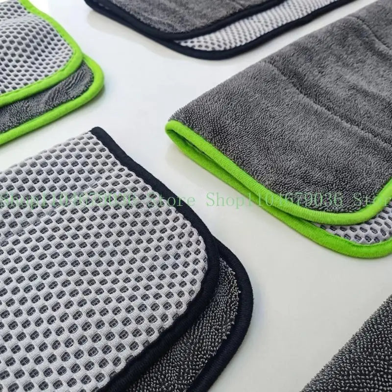 652F Multipurpose Microfiber Car Towel Double Side with Mesh Texture For Interior Exterior Surfaces And Dust Trapping