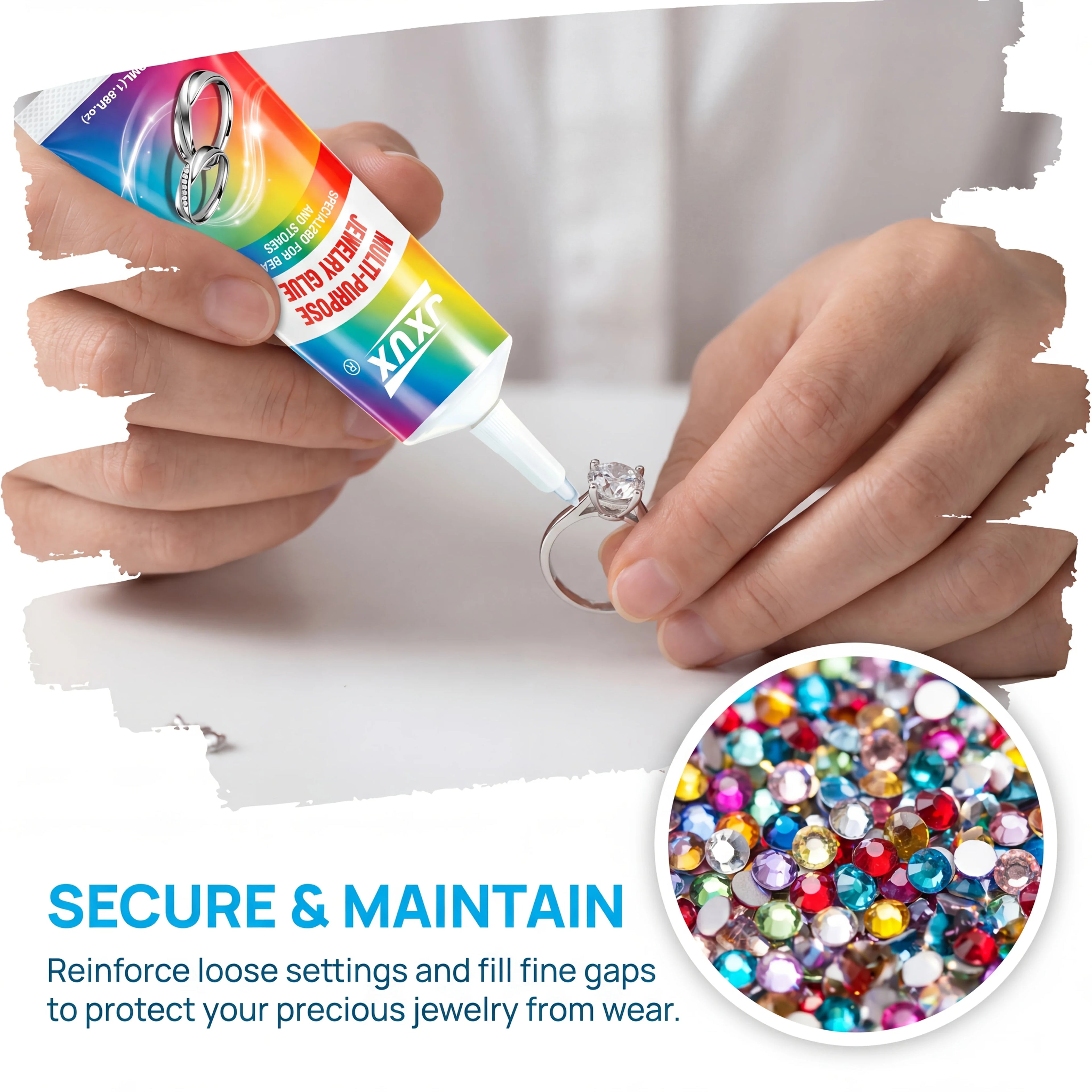 B7000 Adhesive Rhinestones Glue for Crafts, 50g/1.68 fl oz Jewelry Glue for DIY Craft, Makeup, Shoes, Jewelry Making, Nail Art