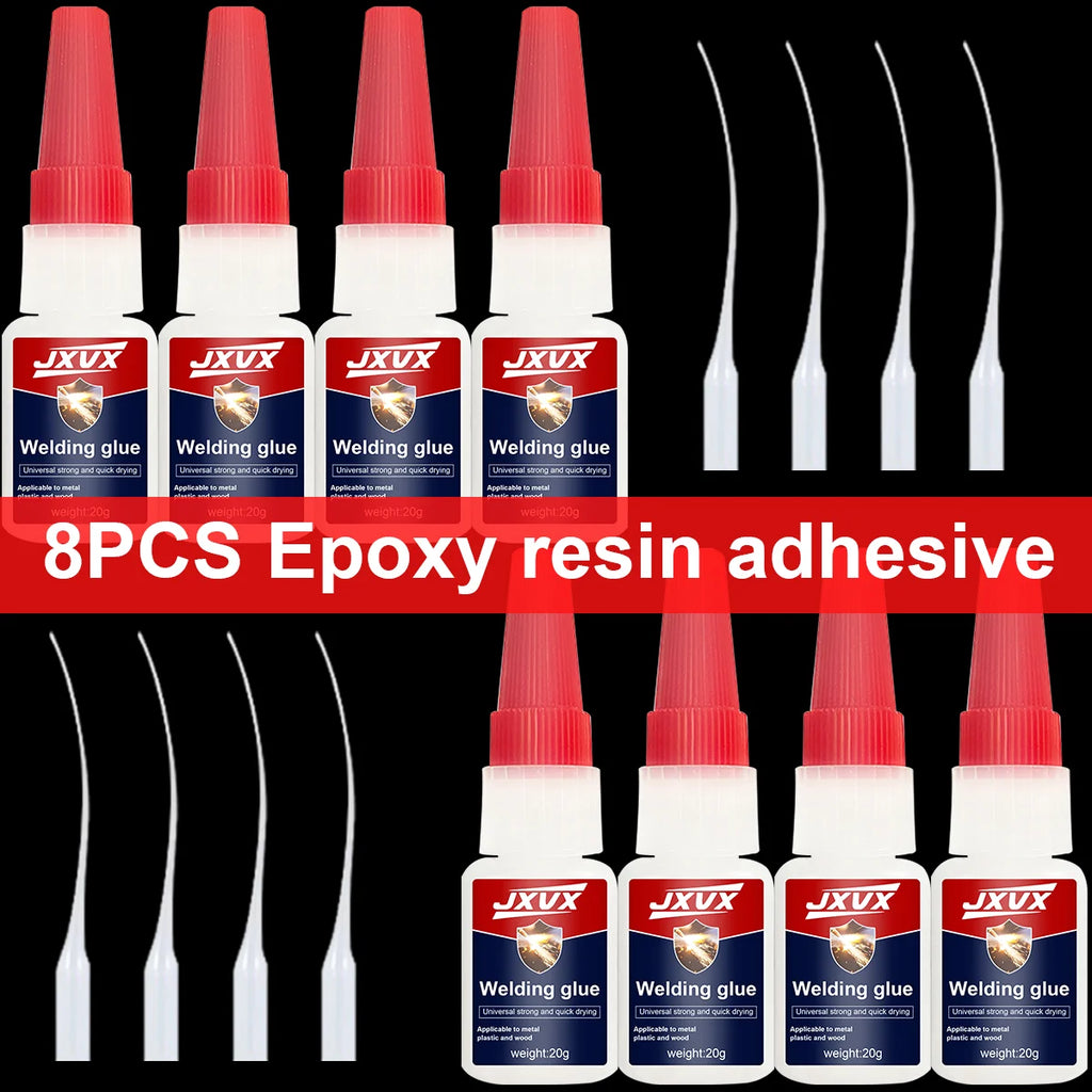 8-Pack (20g) Office-Use Oil-Based Welding Adhesive: Ready-to-Use Super Glue for Plastic, Metal, and Wood