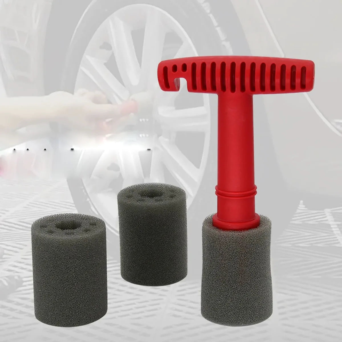 Universal Car Wheel Detailing Brush Removable Insert Lug Wash Nut Sponge Cleaner Tool for Wheels Cleaning Vehicle Truck SUV Van