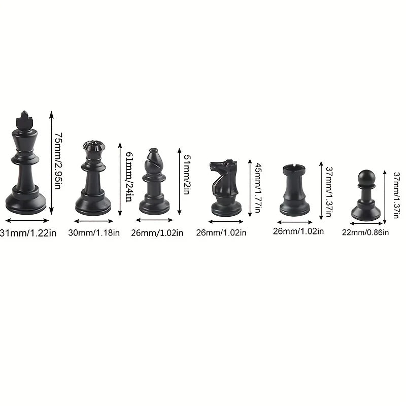 32pcs Wooden Chess Pieces Complete Chessmen wood Chess Set Chess Piece Accessories
