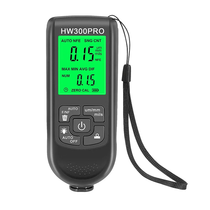 HW-300PRO Digital Car Coating Paint Thickness Gauge For Cars Paint Film Powder Thickness Gauge Tester Manual Paint Tool