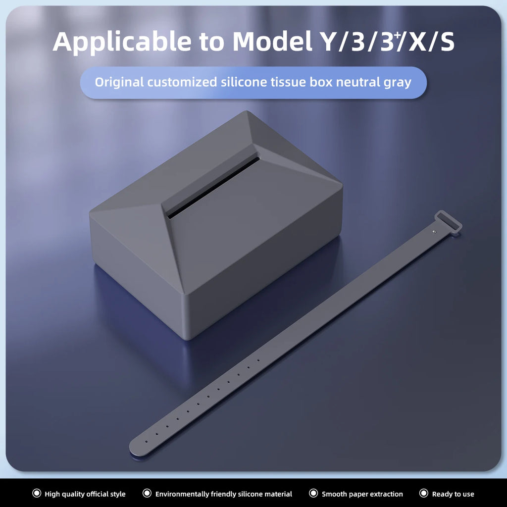 LUCKEASY for Tesla Model Y 3 X S Seat Back Hanging Silicone Car Tissue Box Tissue Holder Box With Fix Strap Auto Accessories