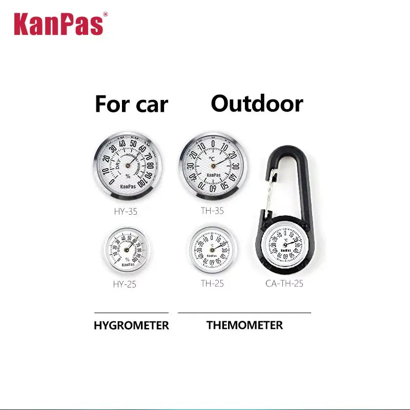 KANPAS Thermometer Hygrometer Mechanical Temperature Humidity Gauge Premium Metal Case No Battery for Car RV Home Outdoor Guitar