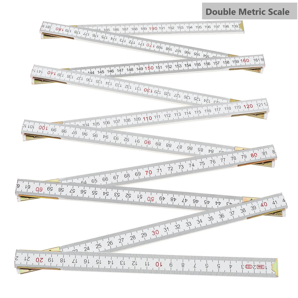 2M Metric & Imperial Scale Folding Wood Ruler Multifunctional Measuring Tools for Teaching / Drawing