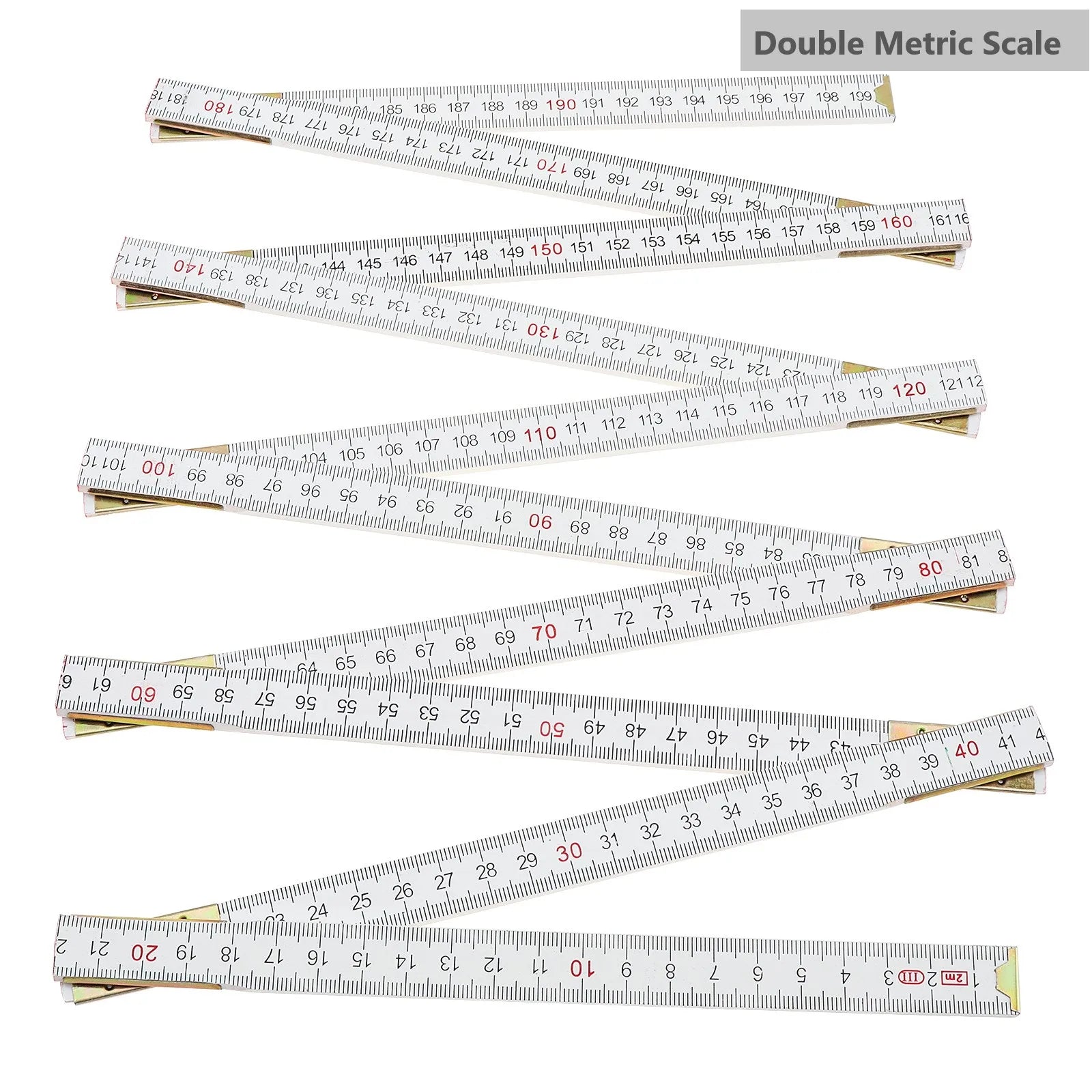 2M Metric & Imperial Scale Folding Wood Ruler Multifunctional Measuring Tools for Teaching / Drawing