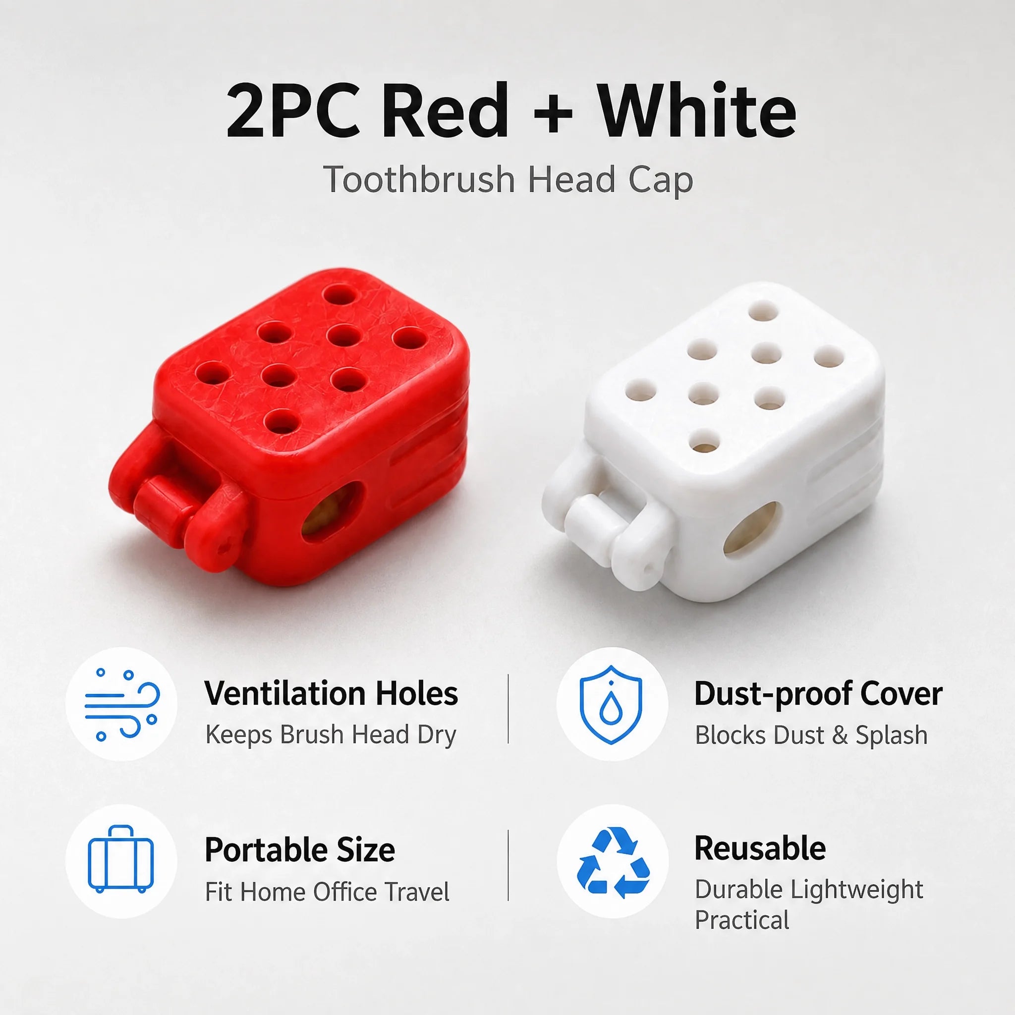 Electric Toothbrush Head Caps Dustproof Ventilated Travel Covers Portable Brush Head Protectors Lightweight And Clean