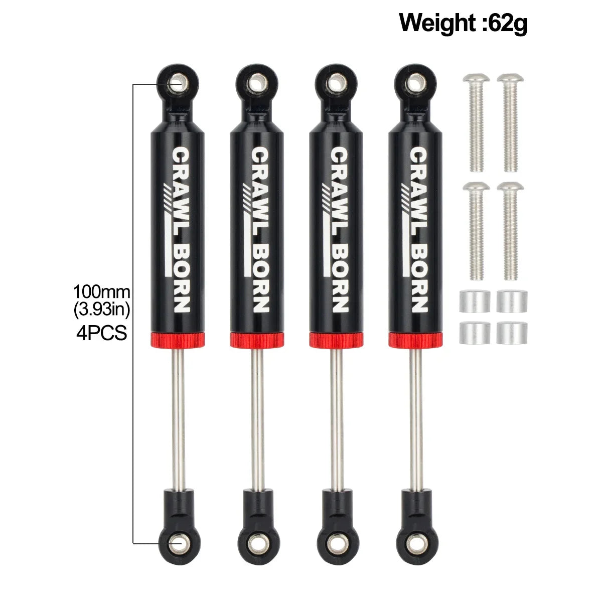1/10 RC Crawler 4pcs Shock Absorber 70/80/90/100/110mm Metal Spring Suspension for Axial SCX10 TRX4 D90 Capra Redcat 90046