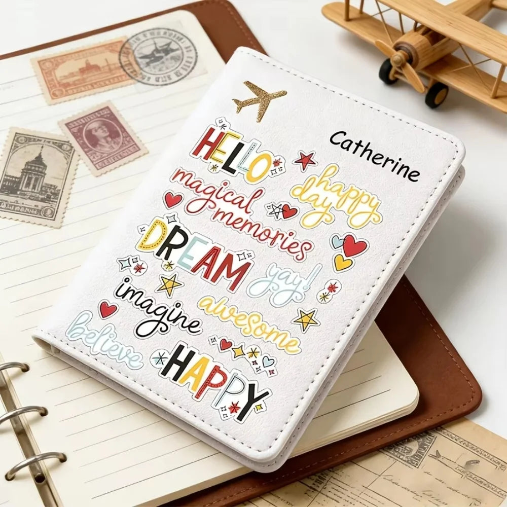Custom Letter Name Passport Holder Lightweight Travel Wallet Unisex Fashion Document Case Ideal Travel Gift