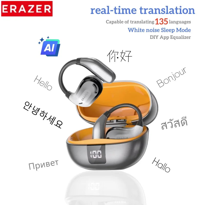 ERAZER XT66PRO Bluetooth 5.4 Earphones sport Headsets games Earbuds Wireless Headphones LED Display Long Standby Touch Earbuds