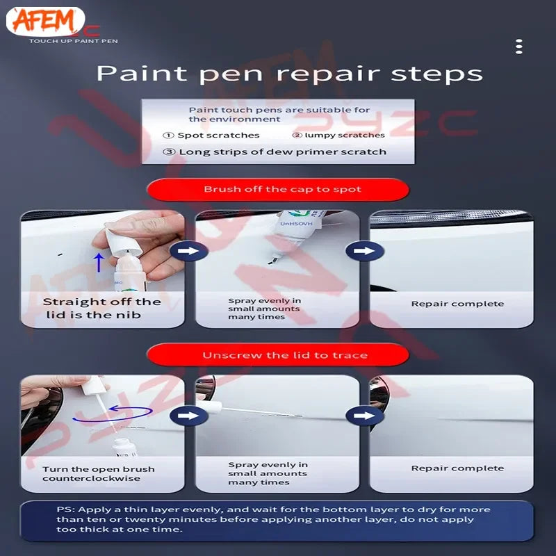 For Peugeot 208 2012-2025 B21 P21 Paint Touch Up Pen Kit - Scratch Repair Car Scratch Remover with Brush DIY Auto Accessories