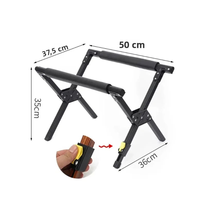Outdoor Camping Folding Refrigeration Rack Foldable Alloy Ice Bucket Rack Hiking BBQ Picnic Stand Luggage Rack Anti Slip Rack