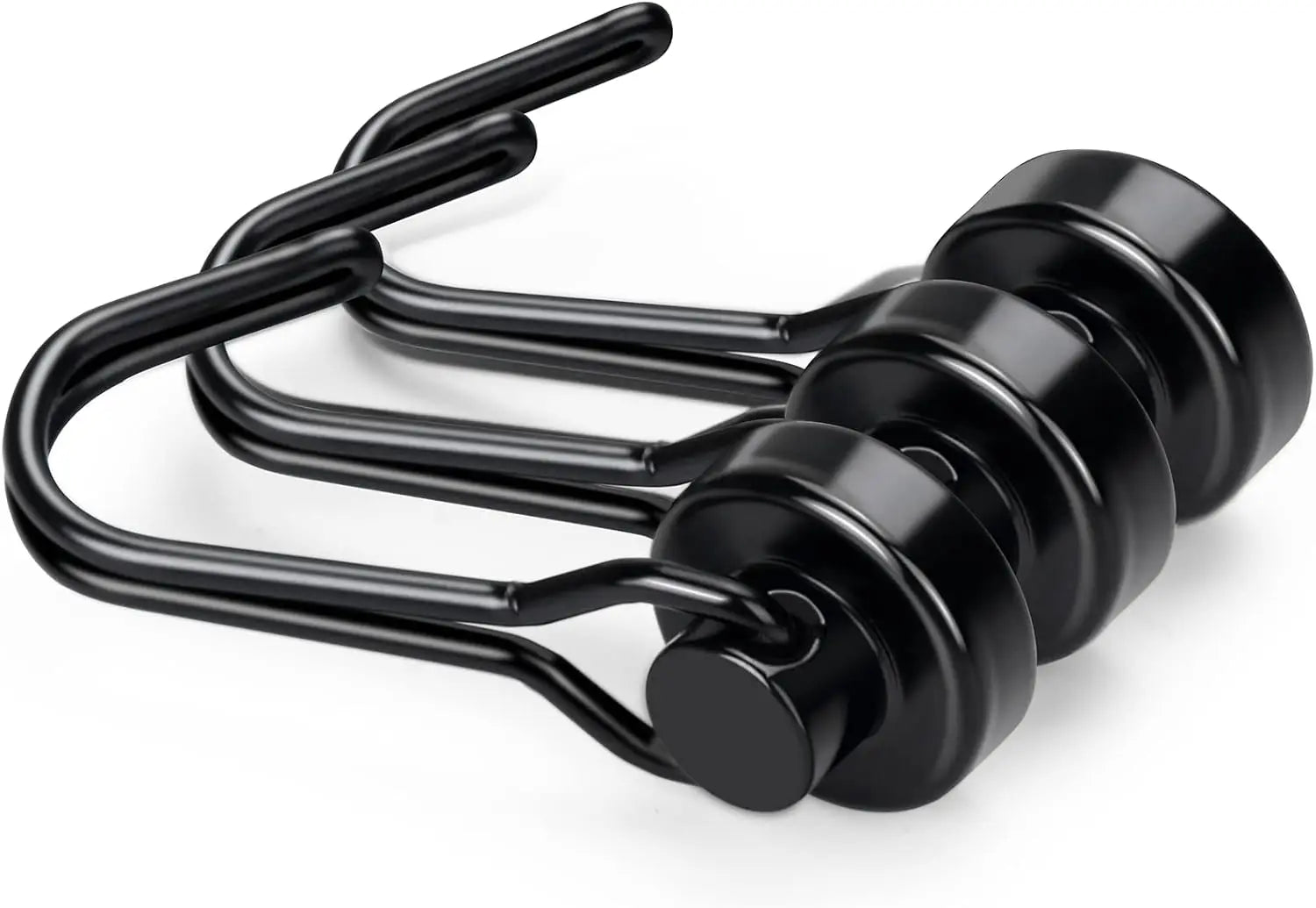E BAVITE Black Swivel Swing Magnetic Hooks, Strong Neodymium Rare Earth Magnet Hook Perfect for Refrigerator and Other Surfaces, Pack of 3