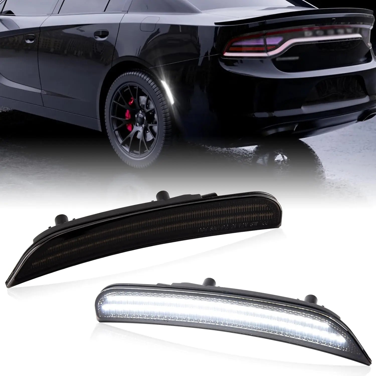 Car Side Marker Light Front Rear LED Lamps For Dodge Charger 2015 2016 2017 2018 2019 2020 2021 2022 2023 Auto Fender Lamp