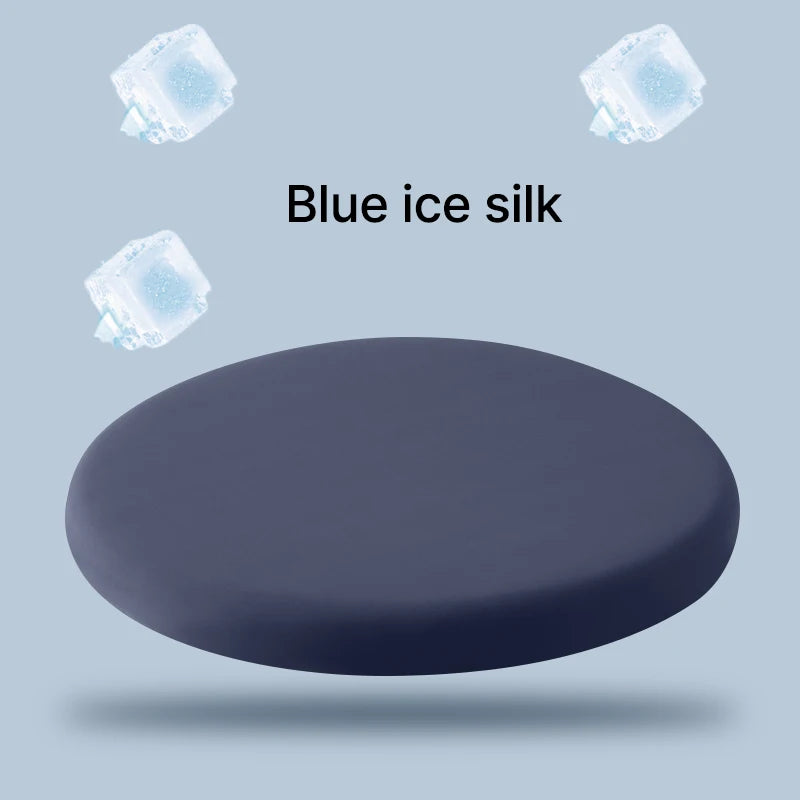Round Ice Silk Fiber Fabric Seat Cushion Rebound Memory Foam Stools Chair Cushion Japanese Solid Thick Soft Comfy Butt Cushion