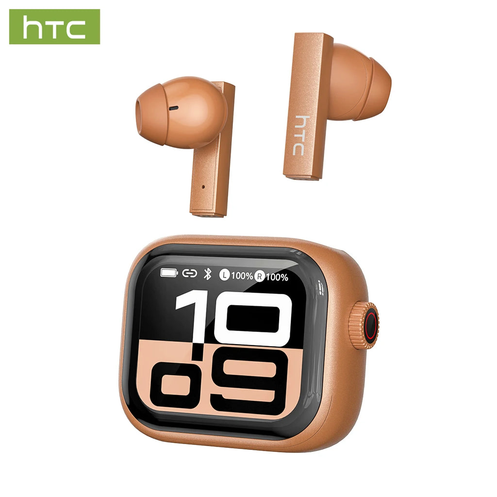 [Ultra HD Screen] HTC NE40 Earphones Bluetooth V6 TWS Sports Wireless Headphones AI Translator Earbud In-Ear Noise Reduction Mic