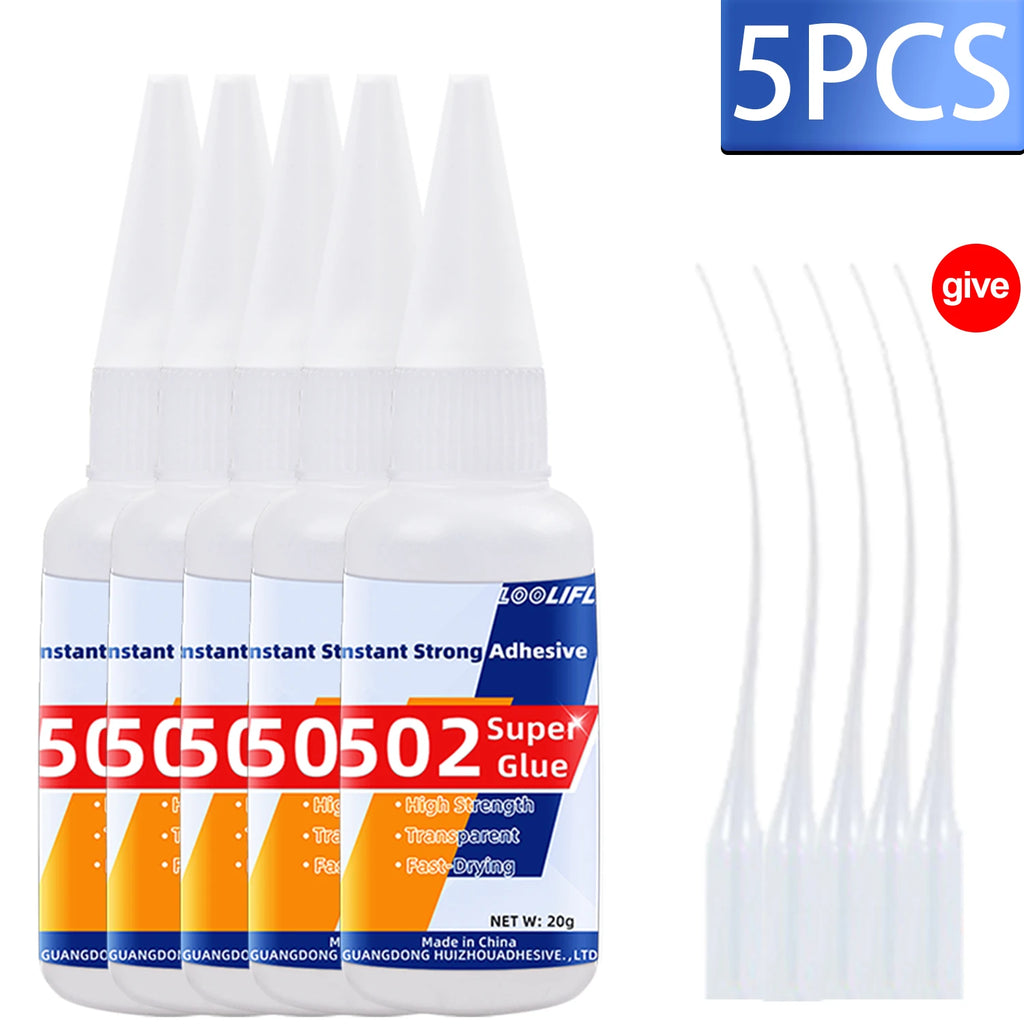 502 Super Glue Instant Cyanoacrylate Adhesive High Strength Fast Drying for Metal Wood Plastic Ceramic Glass DIY Bonding Tool