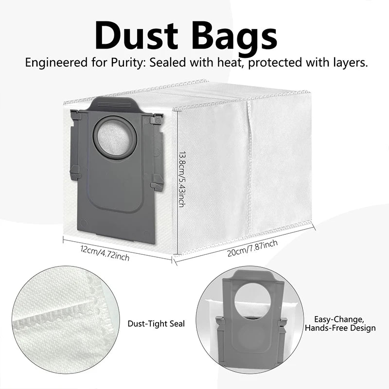 For Roborock Saros 20 Sonic/S10 MaxV Ultra Robot Vacuum Accessories Dust Bags Replacement Parts