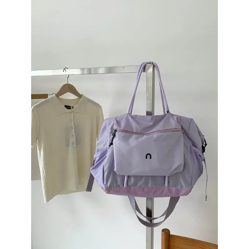 Unisex fashionable lightweight large-capacity travel bag waterproof nylon commuter, fitness, yoga, crossbody shoulder bag