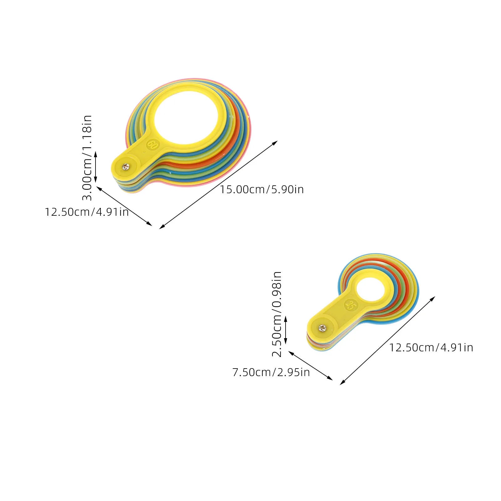 2Sets Fruit Diameter Measuring Ring Plastic Fruit Gauge Circles Easy Accurate Size Grading Tool Diameter Measuring Tool