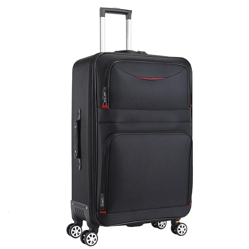 Large Capacity Suitcase with Combination Lock Luggage Travel Boardable Waterproof Oxford Fabric Trolley Case 28-Inch Oversized