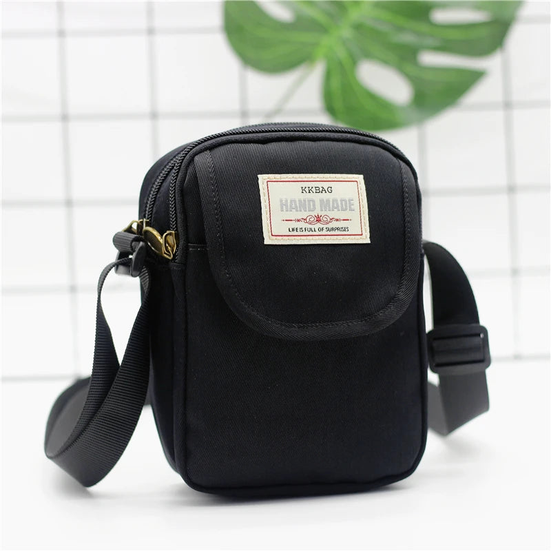 New trendy nylon shoulder bag for girls - large screen cross-body phone bag