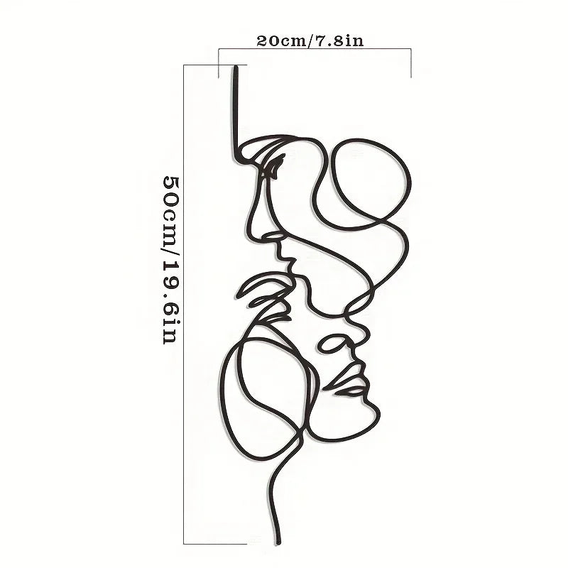 Large Scale Sleek Feminine Metal Line Art Mural | Minimalist Premium Wall Sculpture for Bathroom & Bedroom