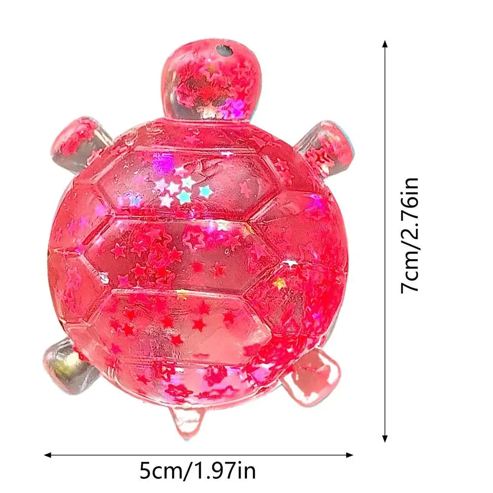 Glitter Turtle Shape Squeeze Toy Stress-relieving Fingertip Sensory Toy Anti Stress Sensory Fidget Toy Turtle Decompressions Toy