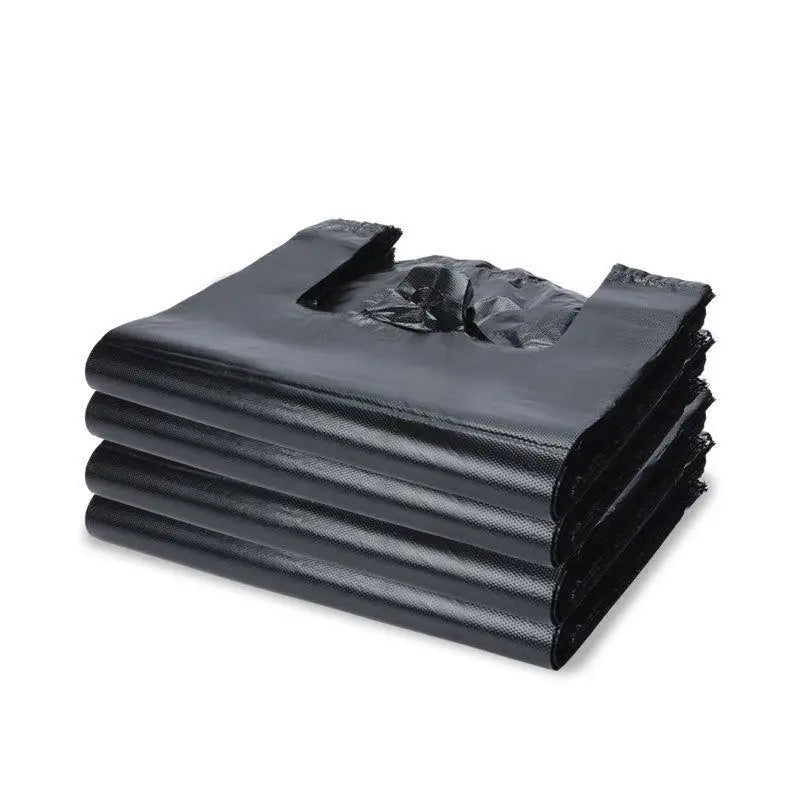 Disposable Garbage Pouches Thickened Black Plastic Vest Bags With Handles Kitchen Home Office Cleaning Use 100Pcs