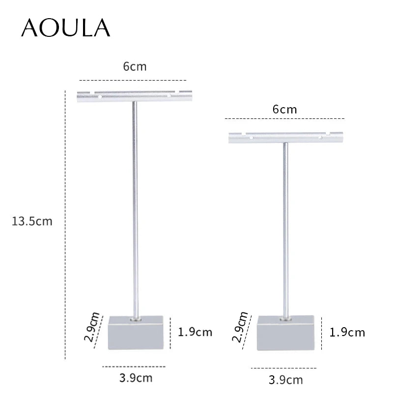 Luxury Dangle Earrings Display Metal Rack T Bar Stand Ring Jewelry Hanger Organizer Ear Studs Storage Holder Shelf Store Selling
