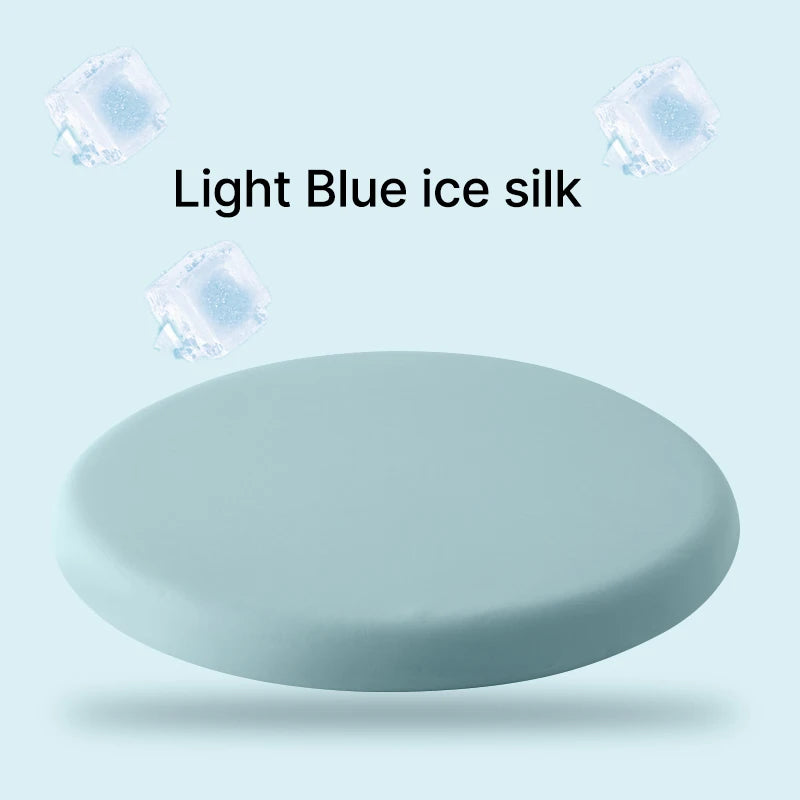 Round Ice Silk Fiber Fabric Seat Cushion Rebound Memory Foam Stools Chair Cushion Japanese Solid Thick Soft Comfy Butt Cushion